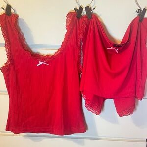 Tiger Mist Red Lace Top/Skort Set